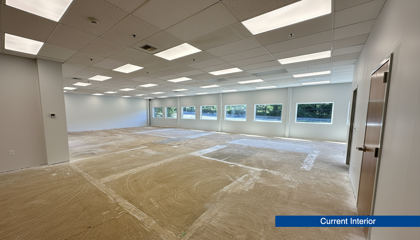 Open interior flex area rendering